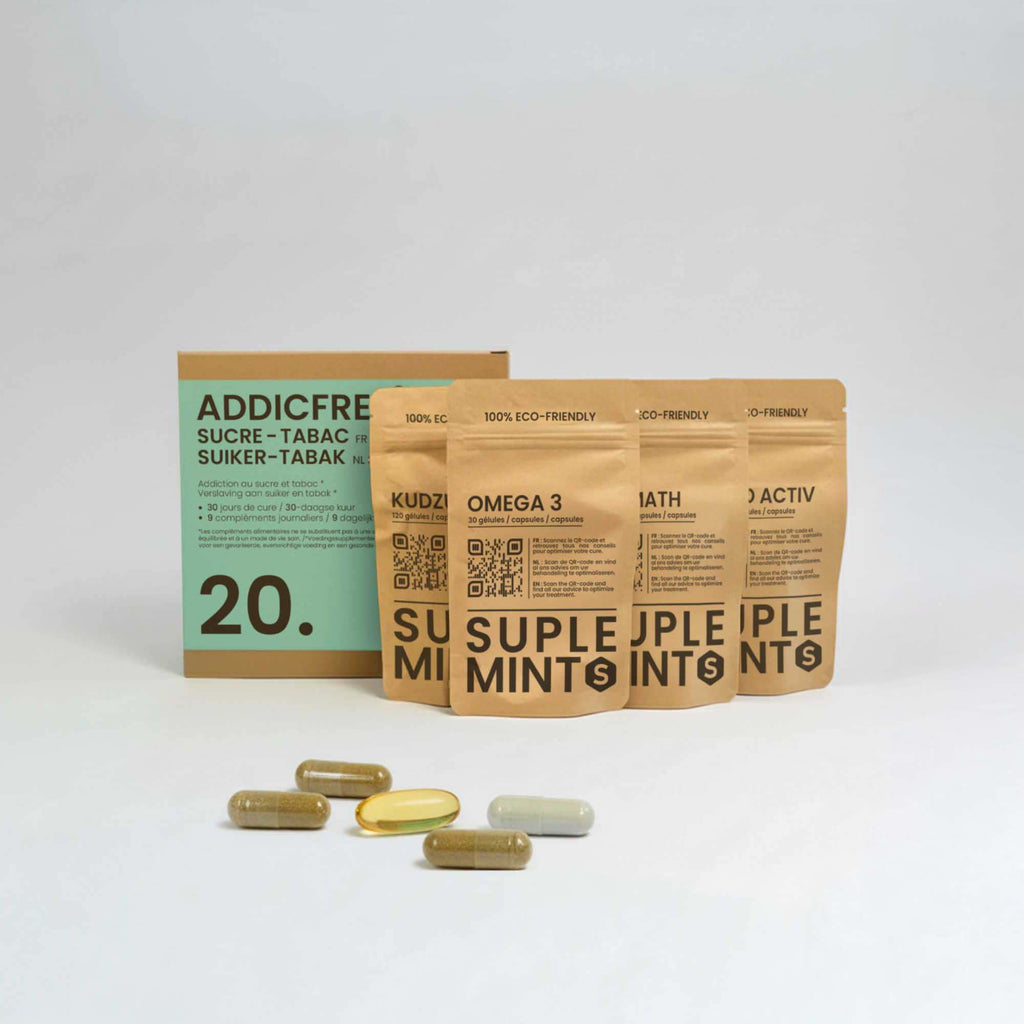 Cure ADDICFREE® | Sérénité et Équilibre | Oméga-3 L-Tyrosine Klamath Kudzu | 270 gélules 30j