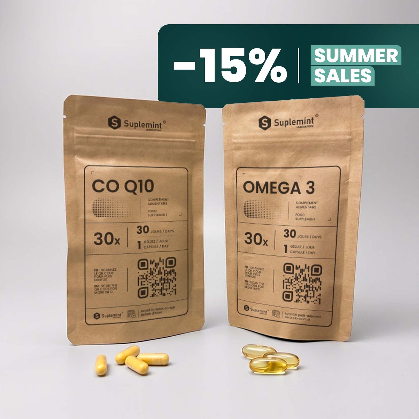 CoQ10® + OMEGA-3® Capsules | Cellular and Cardiovascular Energy | Coenzyme Q10 100mg + EPA DHA EPAX | 2 references 30 days