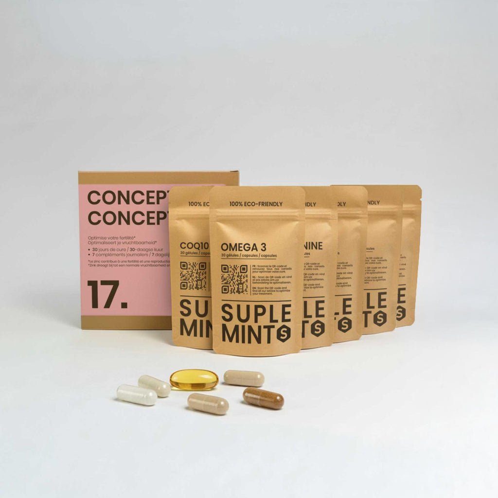 Cure CONCEPTION® | Équilibre Féminin | CoQ10 Oméga-3 Acide Folique Magnésium Multivitamines | 180 gélules 30j