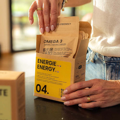 ENERGIE® | Dagelijkse energie | Vitamine C CoQ10 Omega-3 L-tyrosine Magnesium | 150 capsules 30 dagen