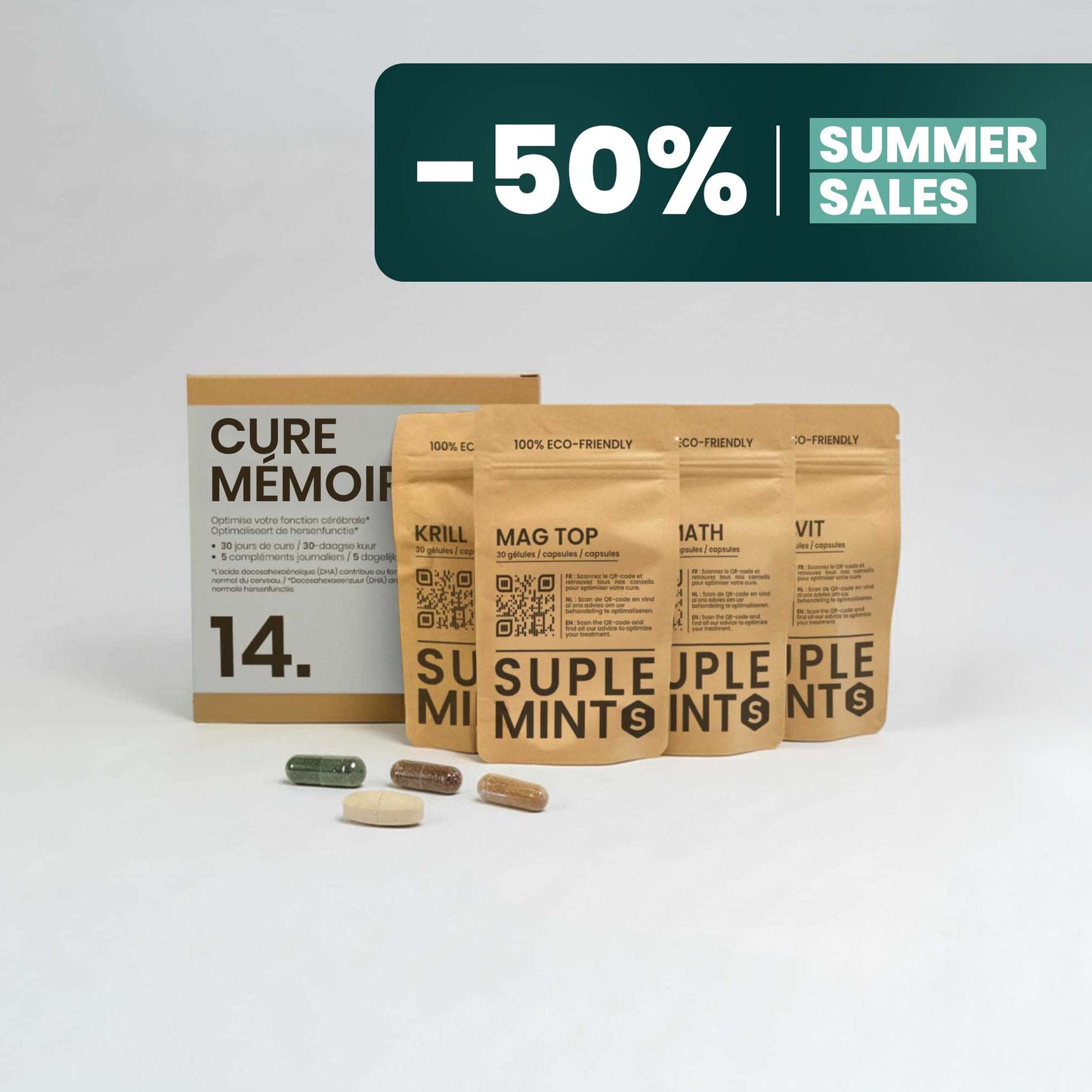 MEMORY® Pack | Mental Alertness | Krill Klamath Multivitamins Magnesium | 150 capsules 30 days