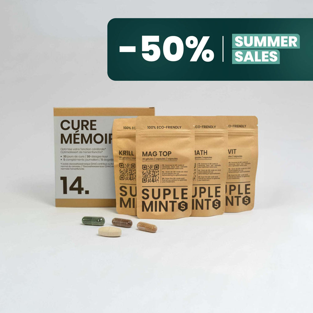 Cure MEMOIRE® | Éveil Mental | Krill Klamath Multivitamines Magnésium | 150 gélules 30j