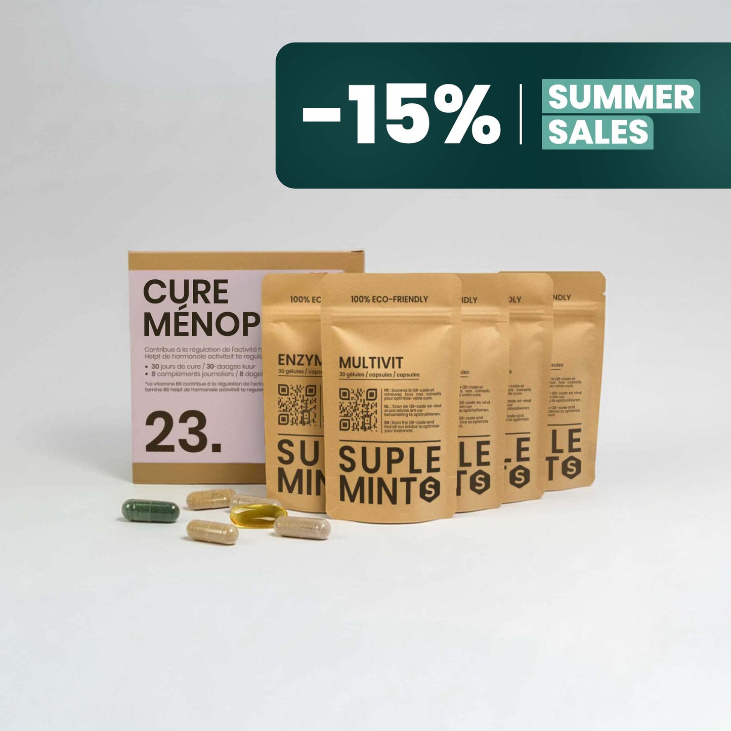 MENOPAUSE® Pack | Hormonal Balance | Yam Hops Evening Primrose Borage Multivitamins Enzymes | 240 capsules 30 days