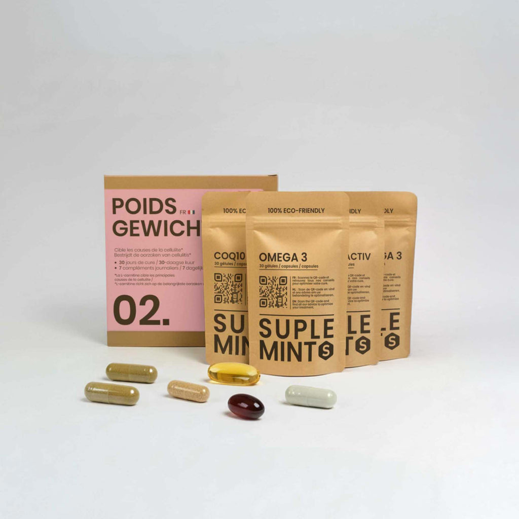 Cure POIDS® | Équilibre Minceur | Berbérine Oméga-3 CoQ10 Acétyl-L-Carnitine | 180 gélules 30j