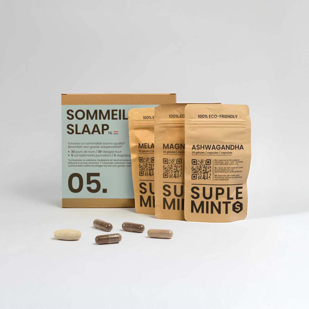 Cure SOMMEIL® | Nuits Paisibles | Mélatonine Ashwagandha Magnésium Valériane | 150 gélules 30j