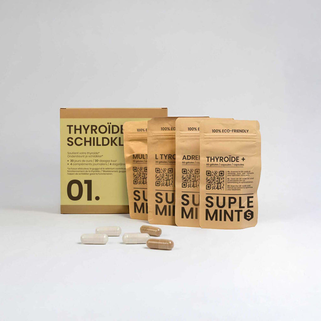 Cure THYROÏDE® | Équilibre Thyroïde | Iode Sélénium Zinc L-Tyrosine Ashwagandha | 120 gélules 30j