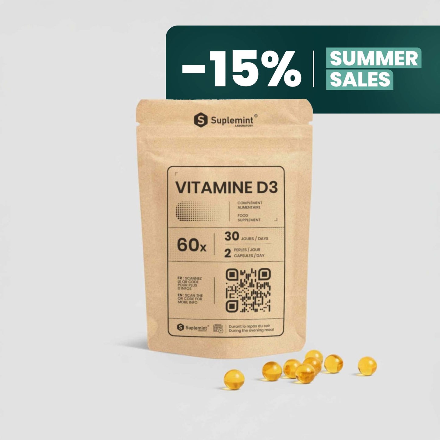 VITAMIN D3® Capsule | Immunity and Bone Health | Cholecalciferol 2000 IU 50µg | 60 capsules