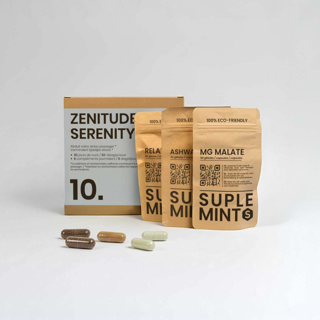 Cure ZENITUDE® | Calme et Sérénité | Ashwagandha Magnésium Malate Valériane Passiflore | 180 gélules 30j