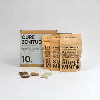 Cure ZENITUDE® | Calme et Sérénité | Ashwagandha Magnésium Malate Valériane Passiflore | 180 gélules 30j