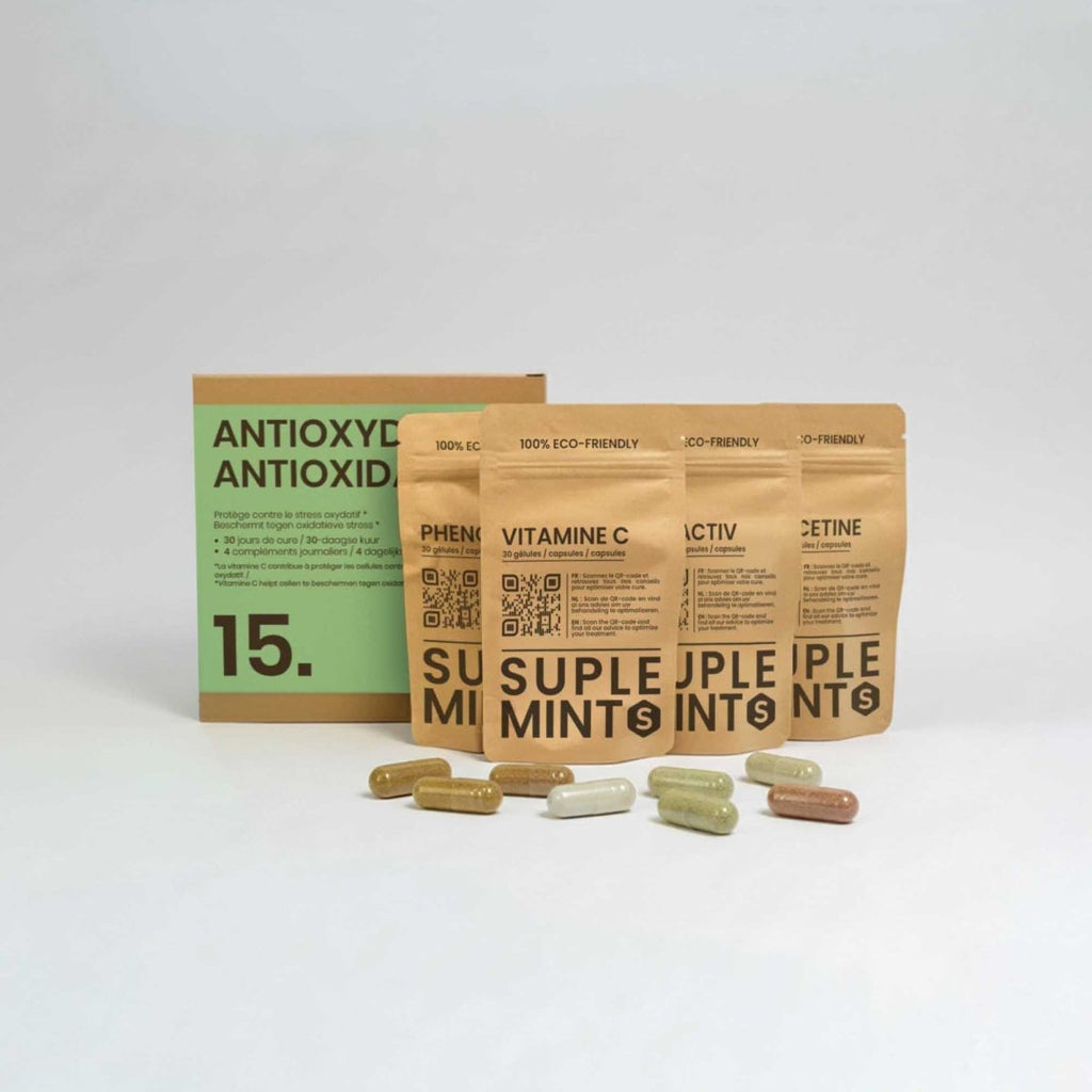 Cure ANTIOXYDANT® | Jeunesse Cellulaire | Polyphénols Vitamine C Quercétine | 120 gélules 30j - Suplemint