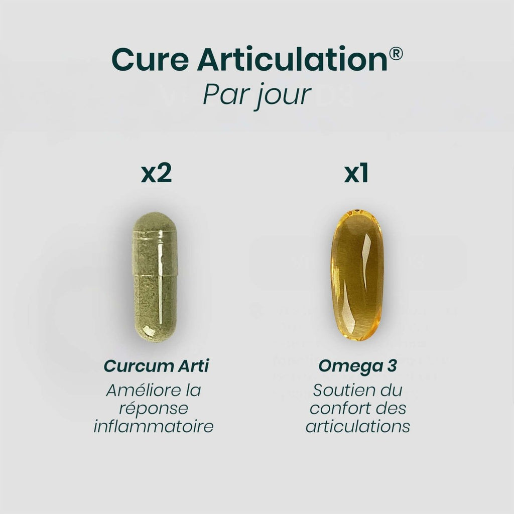 Cure ARTICULATION® | Souplesse Articulaire | Curcuma Boswellia Oméga - 3 | 90 gélules 30j - Suplemint