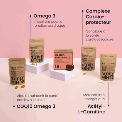Cure CARDIO® | Vitalité Cardiovasculaire | Oméga - 3 Acétyl - L - Carnitine CoQ10 | 240 gélules 30j - Suplemint