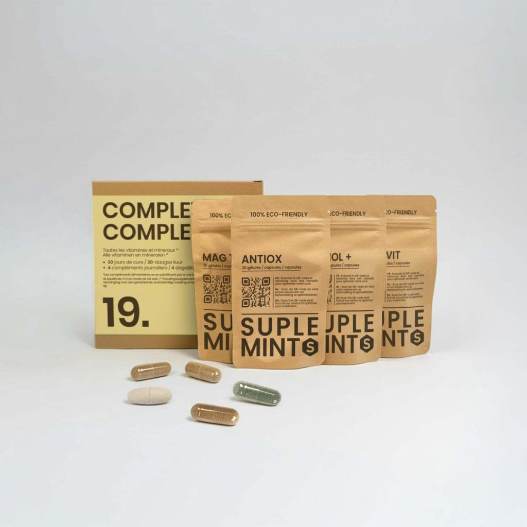 Cure COMPLÈTE® | Couvre Besoins Essentiels | Multivitamines Magnésium Polyphénols Antioxydants | 120 gélules 30j - Suplemint