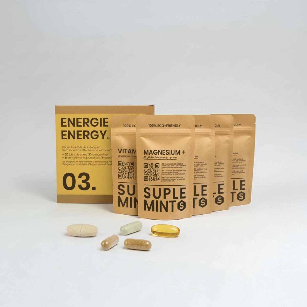 Cure ÉNERGIE® | Énergie Quotidienne | Vitamine C CoQ10 Oméga - 3 L - Tyrosine Magnésium | 150 gélules 30j - Suplemint