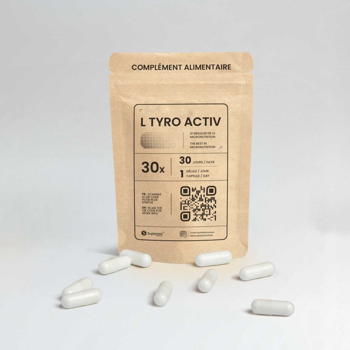 Gélule L-TYRO ACTIV® | Énergie et Vitalité | L-Tyrosine Pure 500mg | 30 gélules