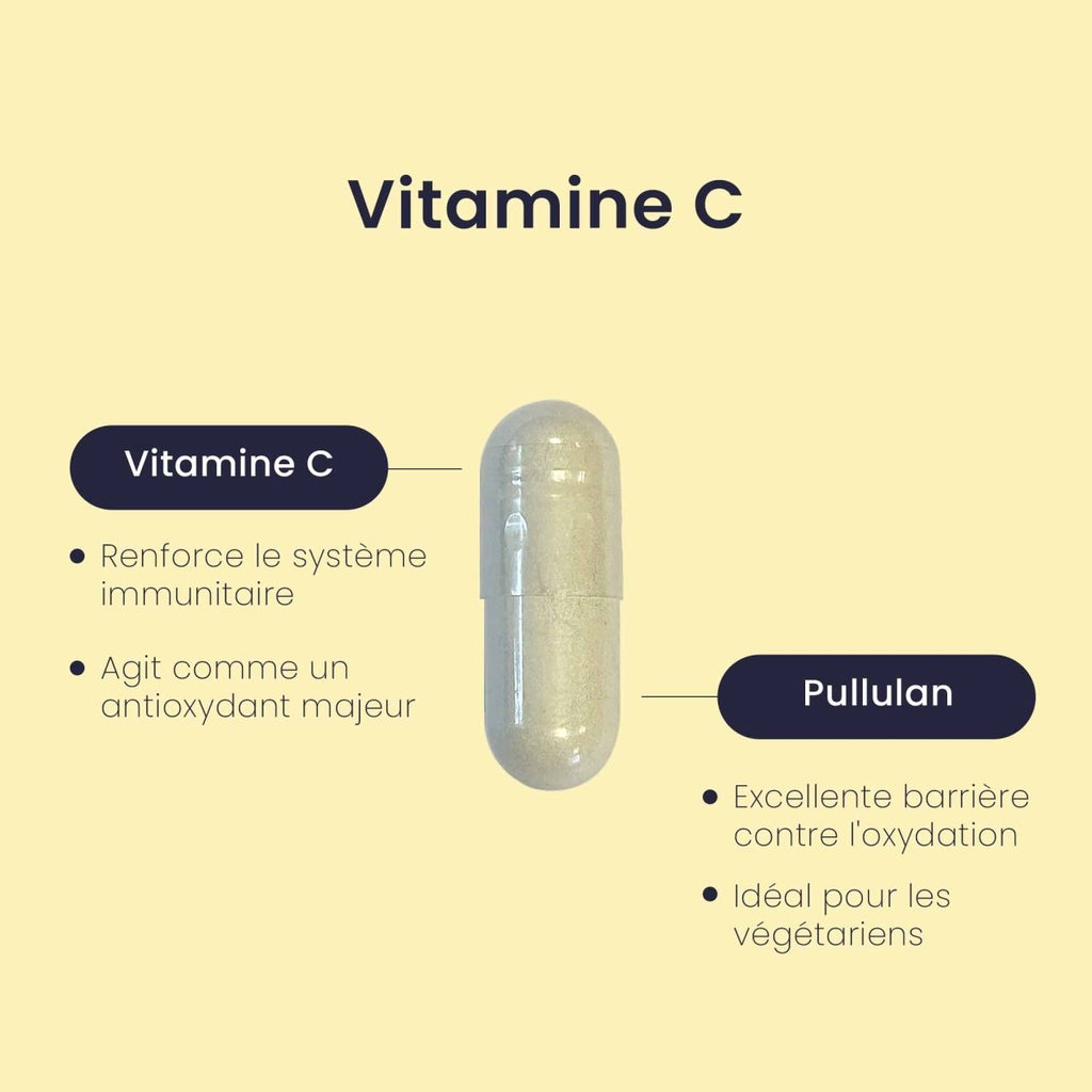 Gélule VITAMINE C® | Immunité et Antioxydant | Acide L - Ascorbique 650mg | 30 gélules - Suplemint